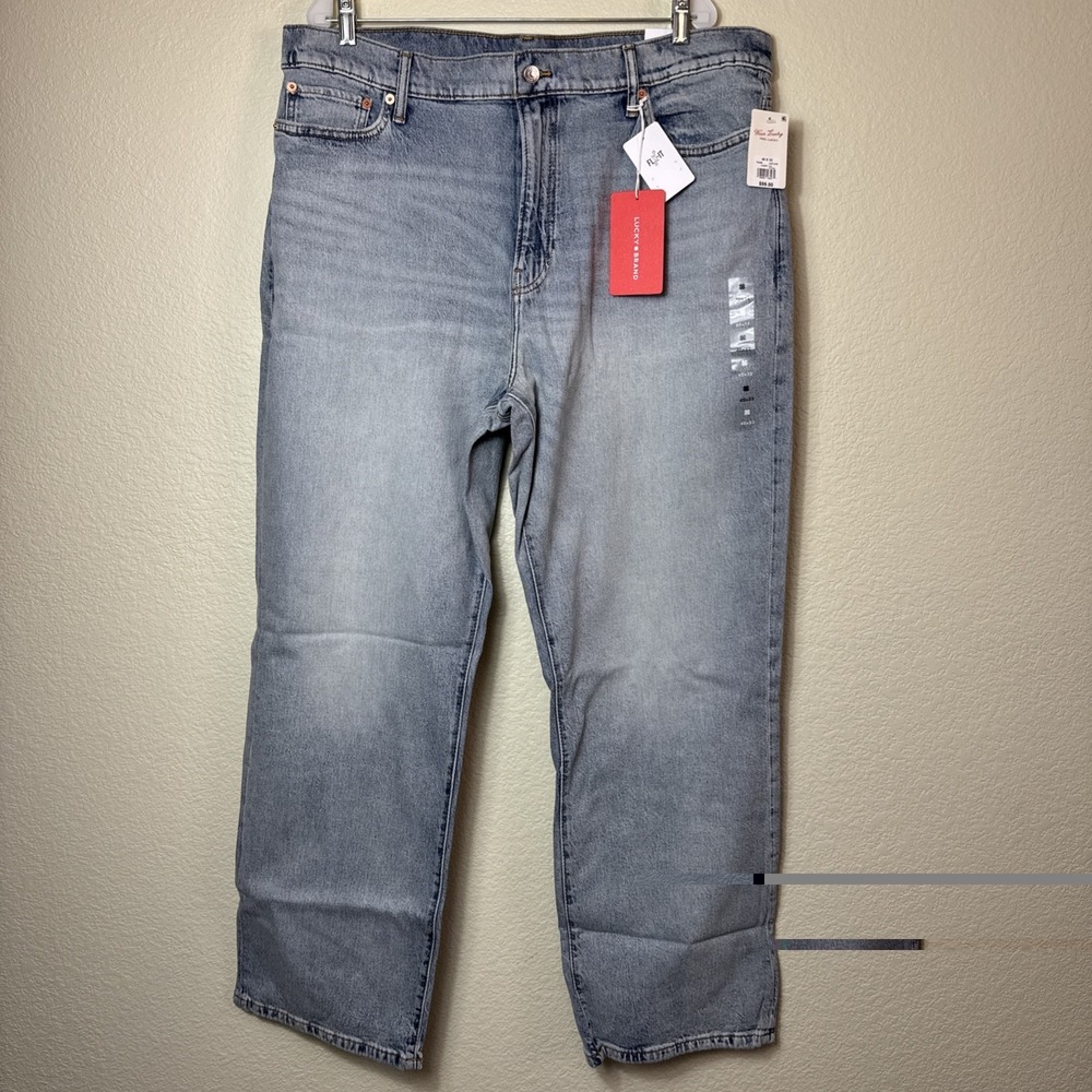 Lucky Brand 181 Relaxed Straight Leg Jeans Light Wash Blue Denim Flex Fit 40x32